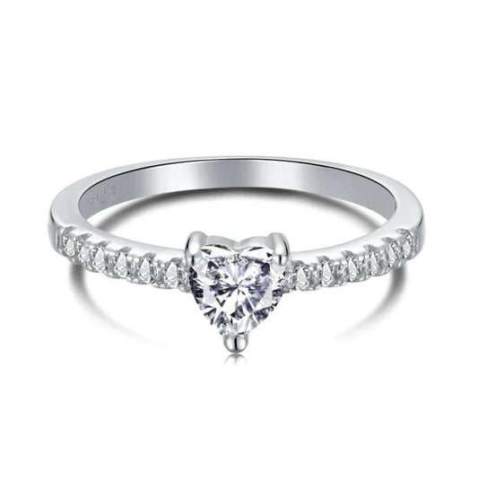 Solitaire Heart CZ Ring - Camillaboutiqueshop