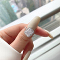 Sparkle Halo Radiant Cut Cubic Zirconia Engagement Ring In White Gold - Camillaboutiqueco camillaboutiqueshop.com