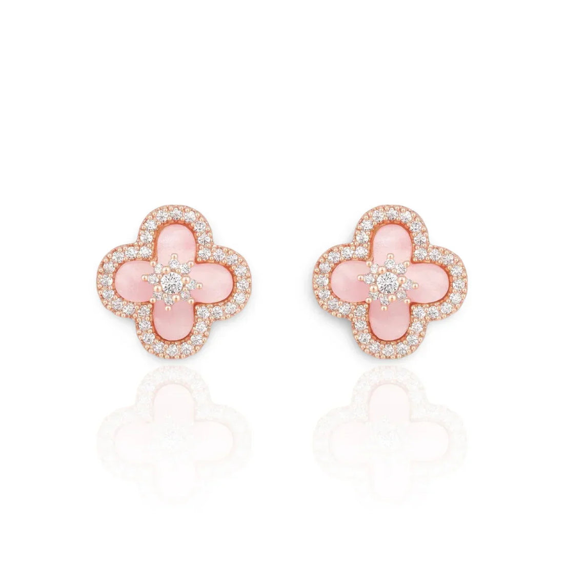 Sparkle Sakura Clover Earrings - Camillaboutiqueshop