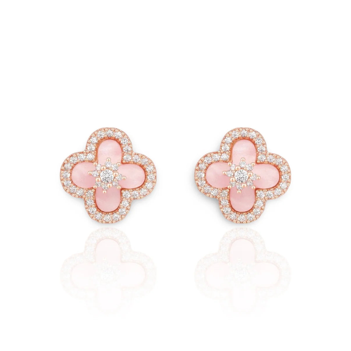 Sparkle Sakura Clover Earrings - Camillaboutiqueshop