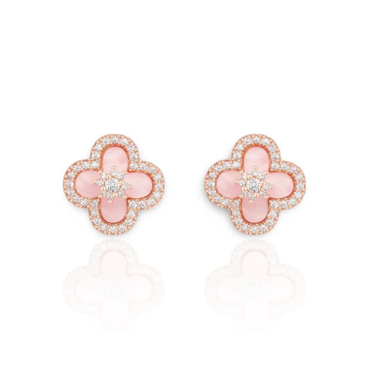 Sparkle Sakura Clover Earrings - Camillaboutiqueshop