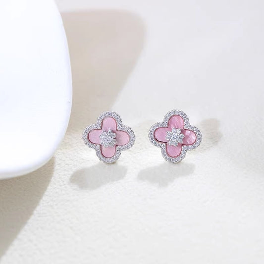 Sparkle Sakura Clover Earrings - Camillaboutiqueshop