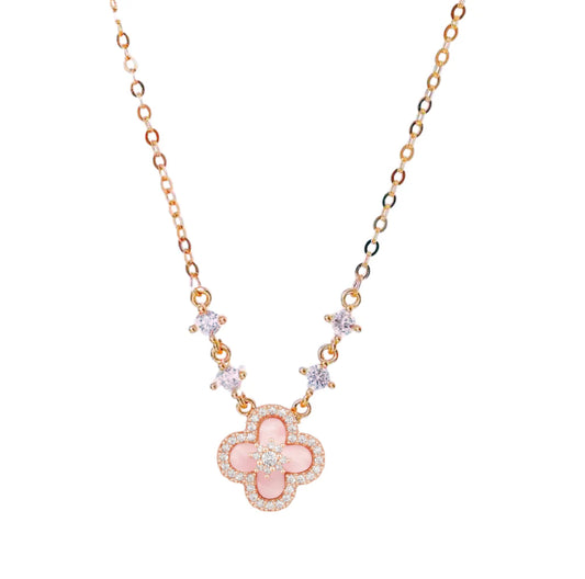 Sparkle Sakura Clover Necklace - Camillaboutiqueshop
