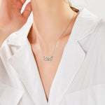 Sparkling Bow Necklace-(Birthstone) - camillaboutiqueshop