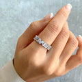 Stackable Cubic Zirconia Baguette EternityBand Ring | Sterling Silver - Camillaboutiqueco