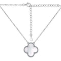 Sterling Silver Diamond Mother Of Peal Clover Necklace - Camillaboutiqueshop