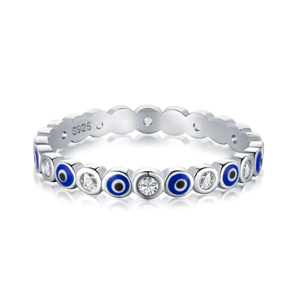 Sterling Silver Evil Eye Ring - Camillaboutiqueshop