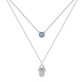 Sterling Silver Hamsa Hand Necklace - Camillaboutiqueshop