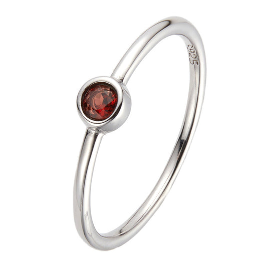 Sterling Silver Solitaire Birthstone Ring - Camillaboutiqueshop