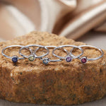 Sterling Silver Solitaire Birthstone Ring - camillaboutiqueshop