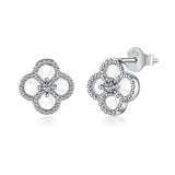 STERLING SILVER WHITE MOTHER OF PEARL CLOVER EARRINGS - camillaboutiqueshop