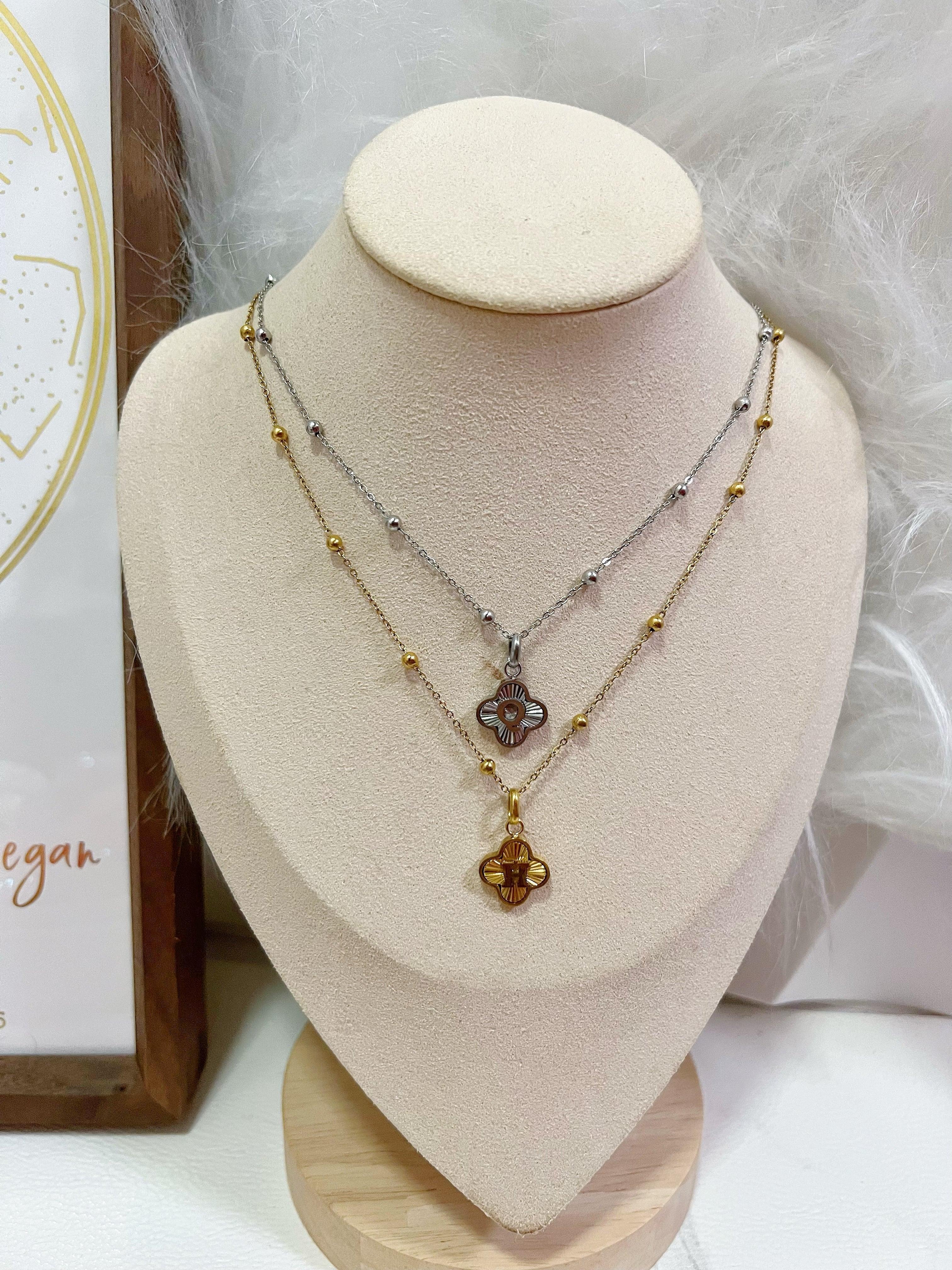 Initial Clover Necklace -camillaboutiqueshop