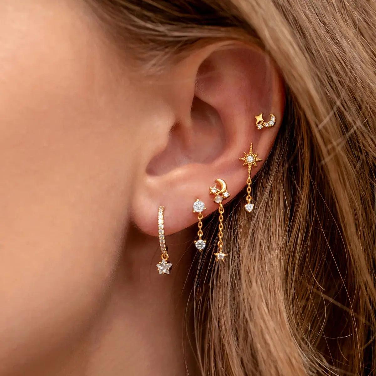Tiny Moon Star Earring Set - Camillaboutiqueco camillaboutiqueshop.com