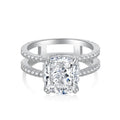 Unique Design Cushion Cut Cubic Zirconia Engagement Ring In Sterling Silver - Camillaboutiqueshop