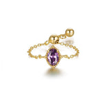 Vintage Purple Adjustable Chain Rings - camillaboutiqueshop