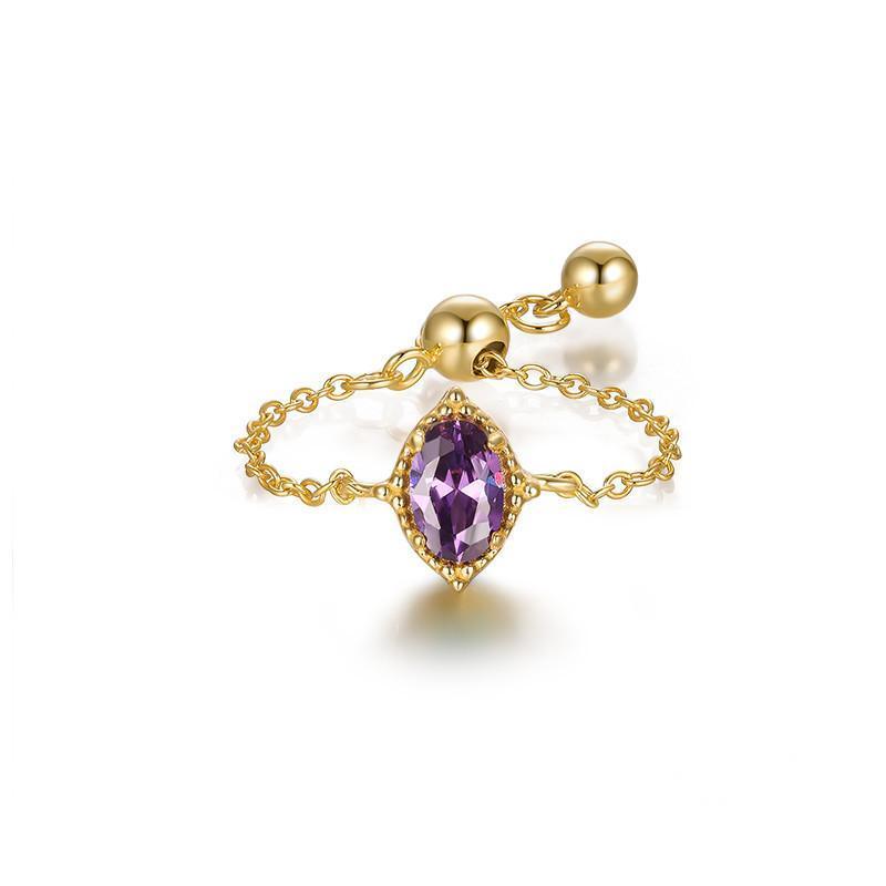 Vintage Purple Adjustable Chain Rings - camillaboutiqueshop