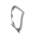 Wishbone CZ Curved Half Eternity Ring in Sterling Silver - Camillaboutiqueco camillaboutiqueshop.com