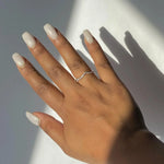 Wishbone CZ Curved Half Eternity Ring in Sterling Silver - camillaboutiqueshop