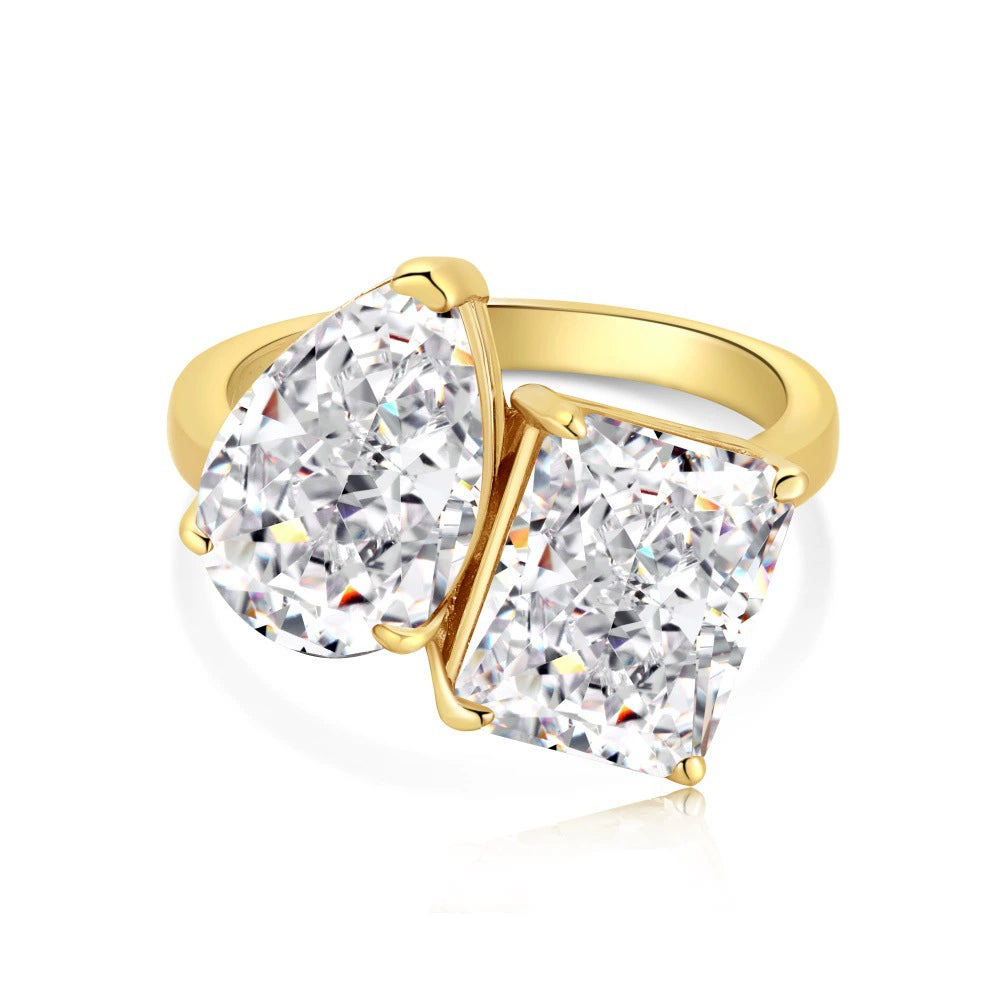 XL Toi Et Moi Crushed Ice Cocktail Ring - Camillaboutiqueshop