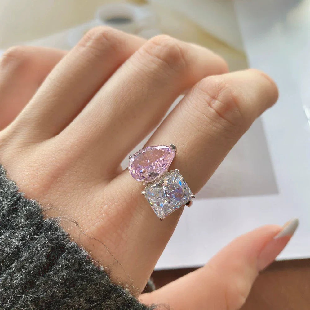XL Toi Et Moi Crushed Ice Cocktail Ring - Camillaboutiqueshop