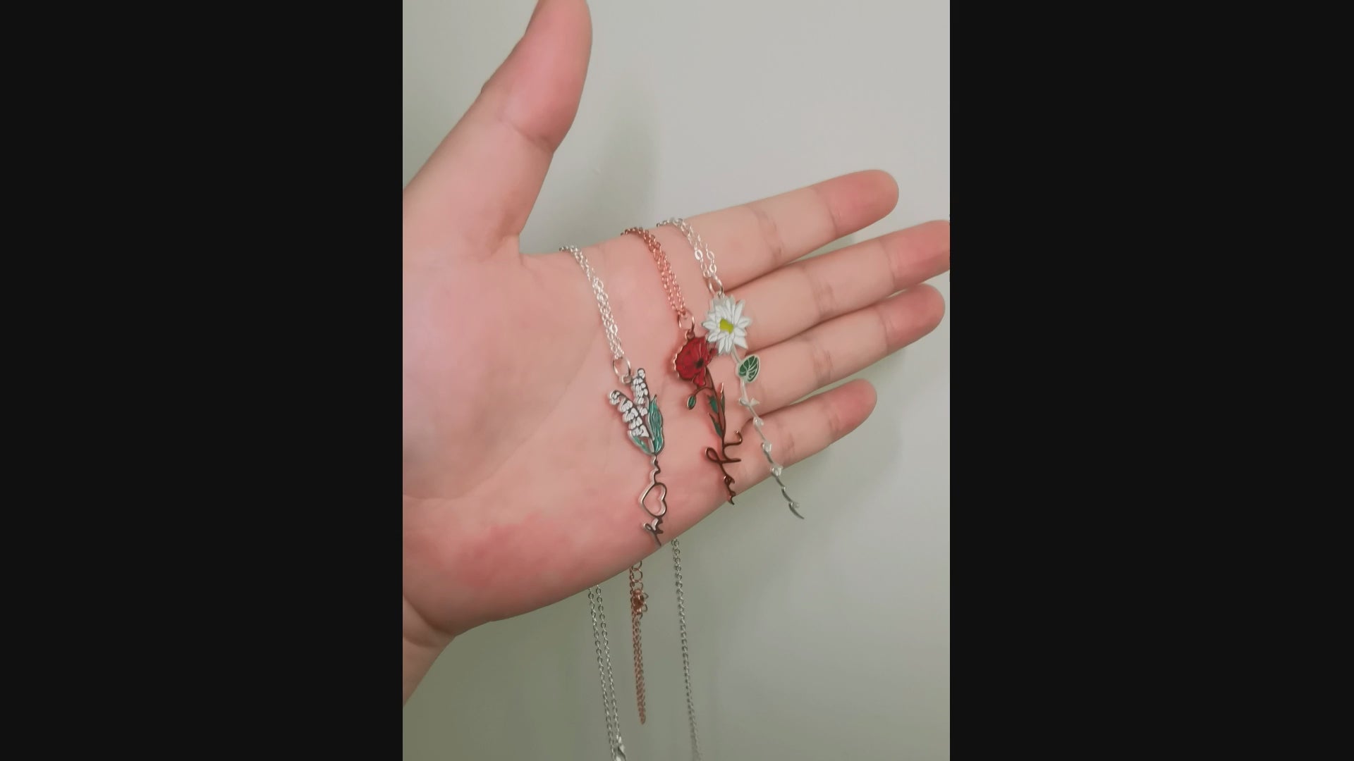 Birth Flower Name Necklace