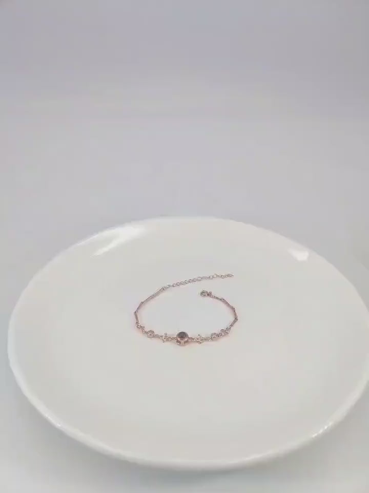 Photo Projection Necklace Flower Sterling Silver Rose Gold Pendant